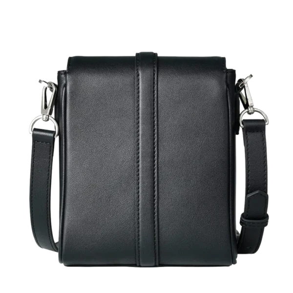 BUSINESS CROSSBODY LEATHER MINI COURIER & MESSENGER BAG FOR MEN C BLACK - Image 4