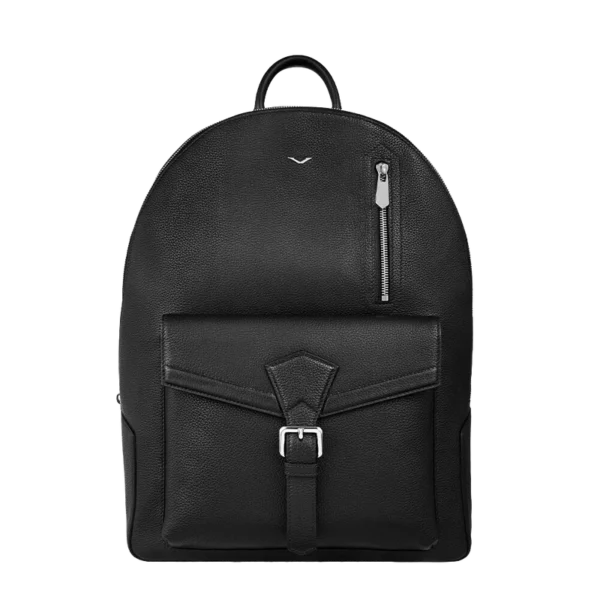 LEATHER ANTI THEFT FINGERPRINT LOCK BACKPACK C BLACK