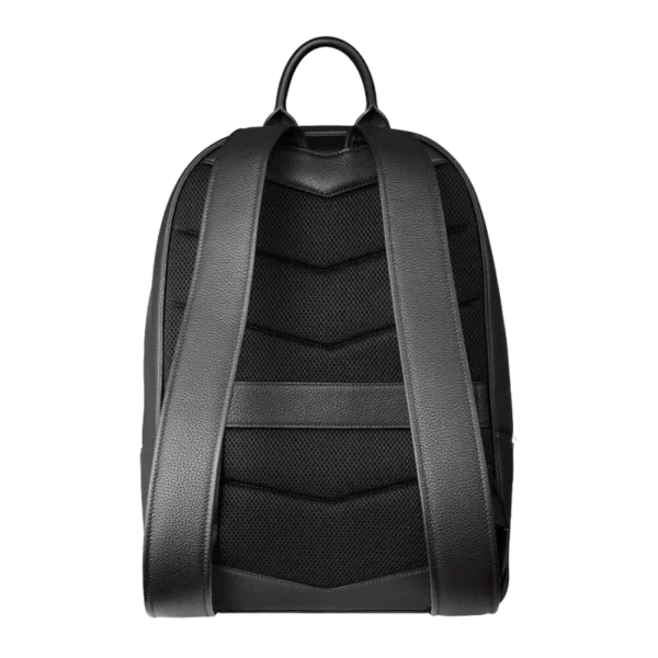 LEATHER ANTI THEFT FINGERPRINT LOCK BACKPACK C BLACK - Image 2