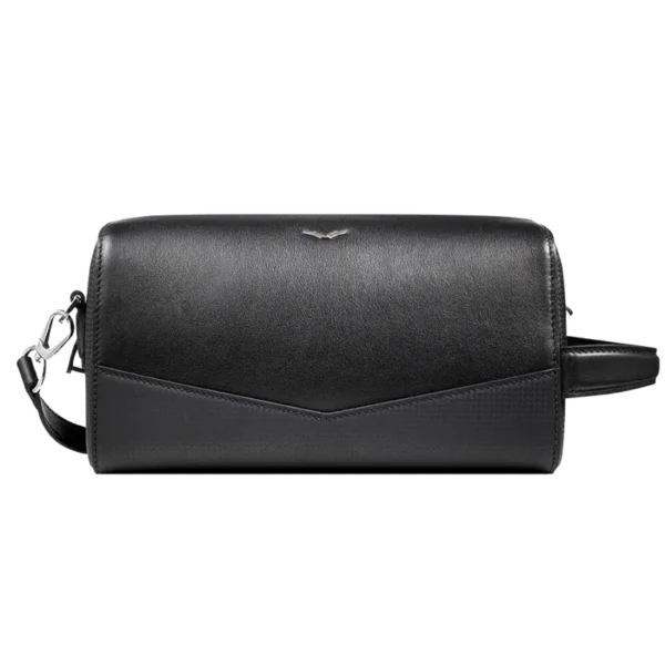 BLACK CROSSBODY LEATHER BAG MEN WOMEN