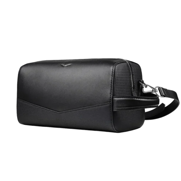 BLACK CROSSBODY LEATHER BAG MEN WOMEN - Image 2