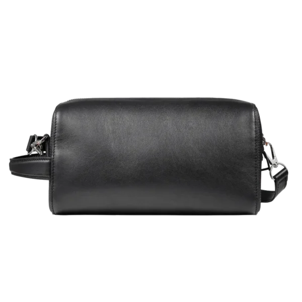 BLACK CROSSBODY LEATHER BAG MEN WOMEN - Image 3