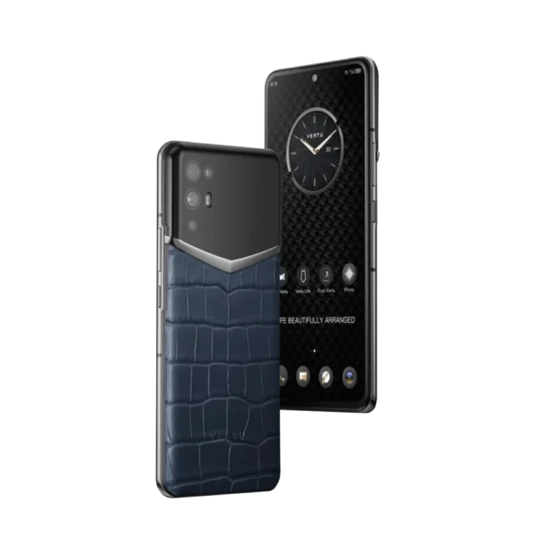 IVERTU ALLIGATOR SKIN 5G PHONE NAVY BLUE - Image 2