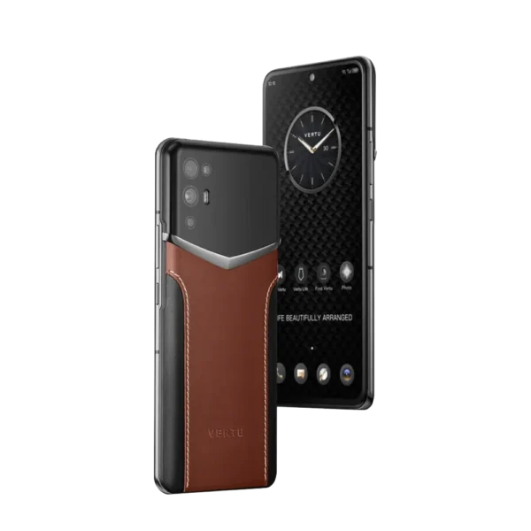 IVERTU CALFSKIN STITCHING PHONE BROWN BLACK - Image 2