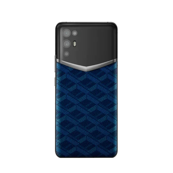 IVERTU MONOGRAM CANVAS LEATHER 5G PHONE C BLUE