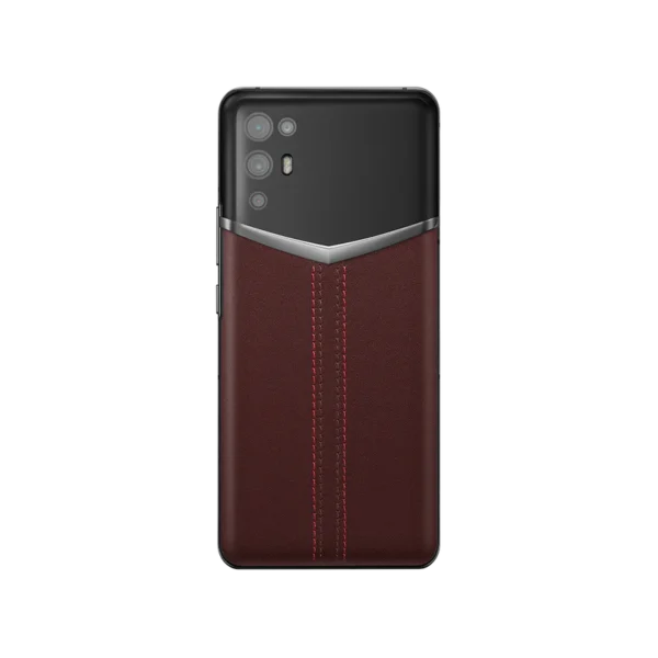 IVERTU STITCHED CALFSKIN 5G PHONE -BURGUNDY RED