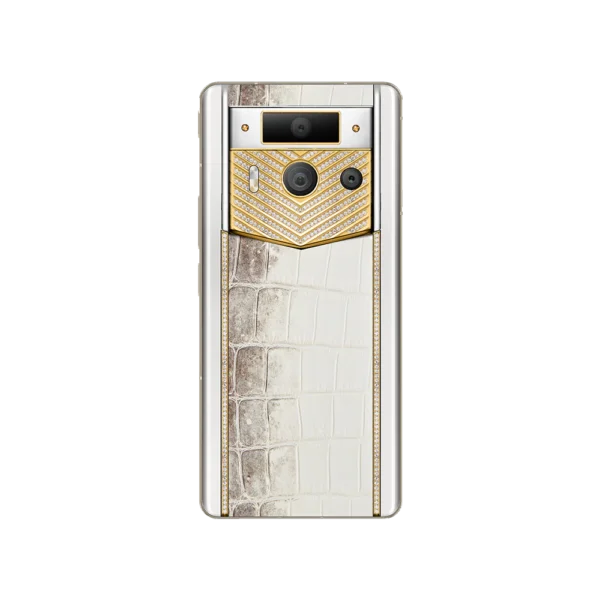 METAVERTU 2 CUSTOMIZED HIMALAYA ALLIGATOR SKIN WEB3 AI PHONE WHITE - Image 2