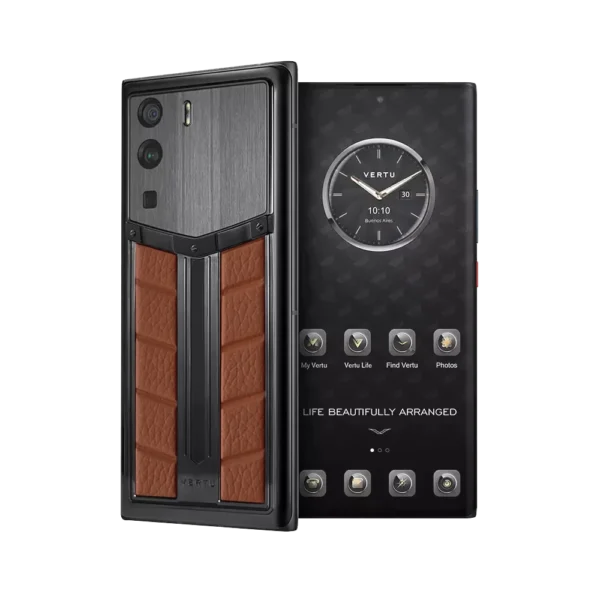 METAVERTU RACE TRACK DESIGN CALFSKIN WEB3 PHONE C BROWN