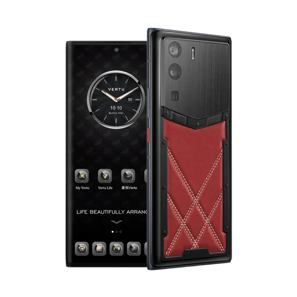 METAVERTU STITCHING CALFSKIN 5G WEB3 PHONE C RETRO RED