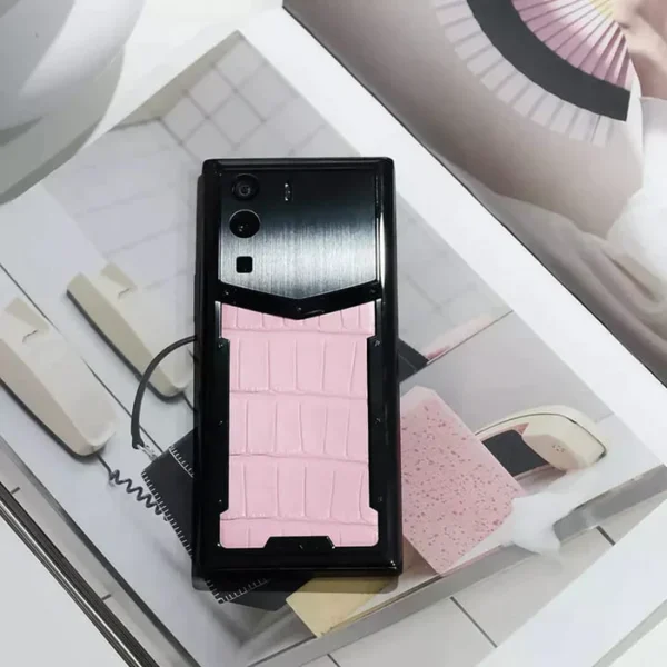 METAVERTU ALLIGATOR SKIN 5G WEB3 PHONE C SAKURA PINK - Image 3