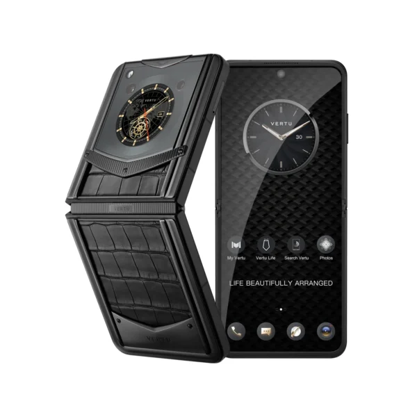 VERTU IRONFLIP ALLIGATOR SKIN SERIES-BASALT BLACK