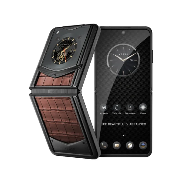 VERTU IRONFLIP ALLIGATOR SKIN SERIES-AMBER BROWN