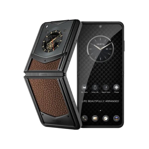 VERTU IRONFLIP CALFSKIN SERIES-CARAMEL BROWN