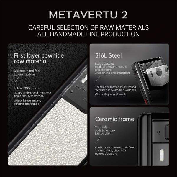 METAVERTU 2 WHITE CALFSKIN WEB3 AI PHONE ?WHITE (SILVER CASE) - Image 2