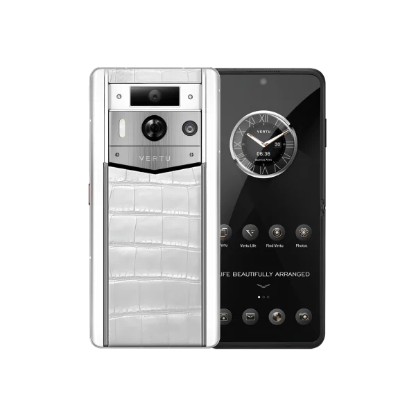 METAVERTU 2 WHITE ALLIGATOR SKIN WEB3 AI PHONE WHITE (SILVER CASE)