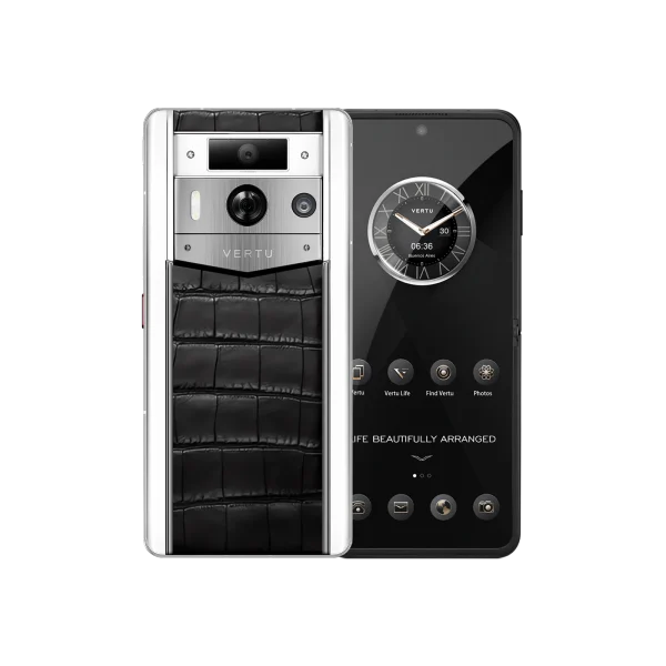 METAVERTU 2 WHITE ALLIGATOR SKIN WEB3 AI PHONE BLACK (SILVER CASE)