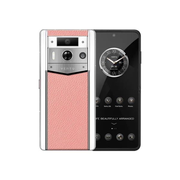 METAVERTU 2 WHITE CALFSKIN WEB3 AI PHONE PINK (SILVER CASE)