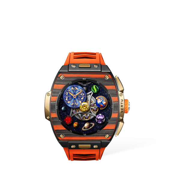 Vertu Grand Watch - Bespoke Gold - Black And Orange Carbon Fiber