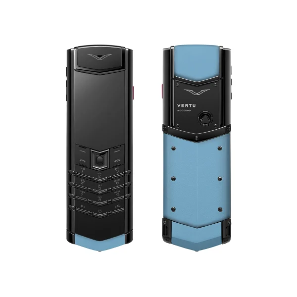 Signature S+ Black Steel Calfskin Powder Blue - Image 2