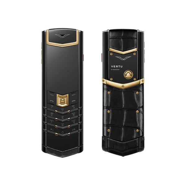 Vertu Signature S+ Black Gold Alligator Skin - Jade Black - Image 2