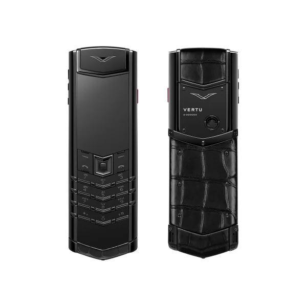 Vertu Signature S+ Black Steel Alligator Skin - Basalt Black - Image 2