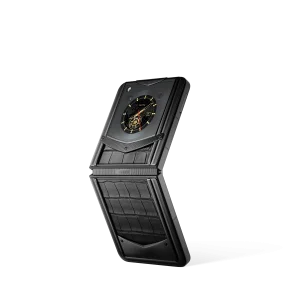 Vertu Ironflip Alligator Skin Series - Basalt Black