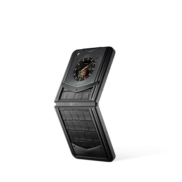 Vertu Ironflip Alligator Skin Series - Basalt Black