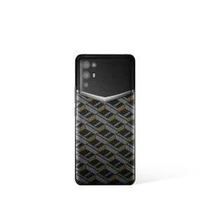 Ivertu Monogram Canvas Leather 5G Phone Black Gold