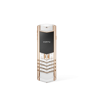 Signature V Diamond Alligator Skin Keypad Phone White