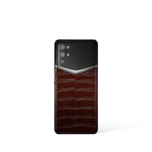 Ivertu Alligator Skin 5G Phone Amber Brown