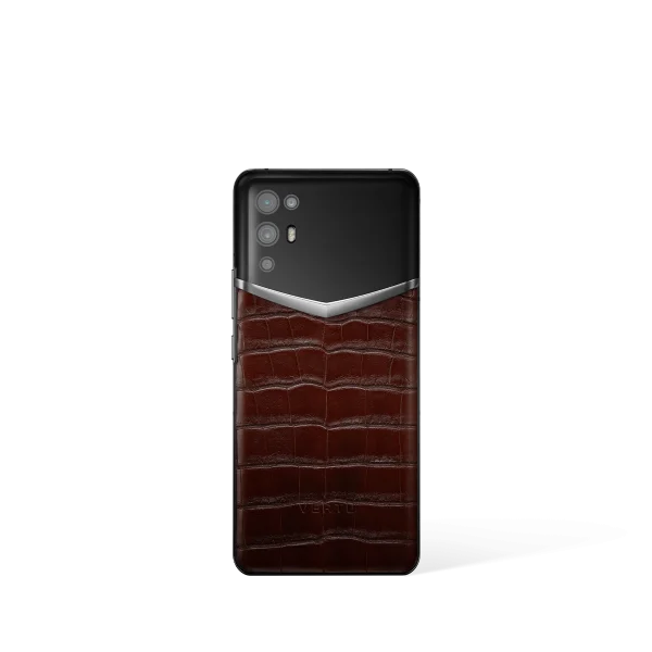 Ivertu Alligator Skin 5G Phone Amber Brown