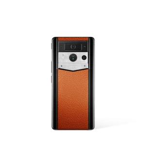 Metavertu 2 Max Screen Calfskin Web3 AI Phone Dawning Orange (Silver Case)