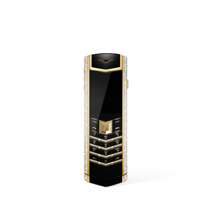 Signature V Diamond Alligator Skin Keypad Phone Black