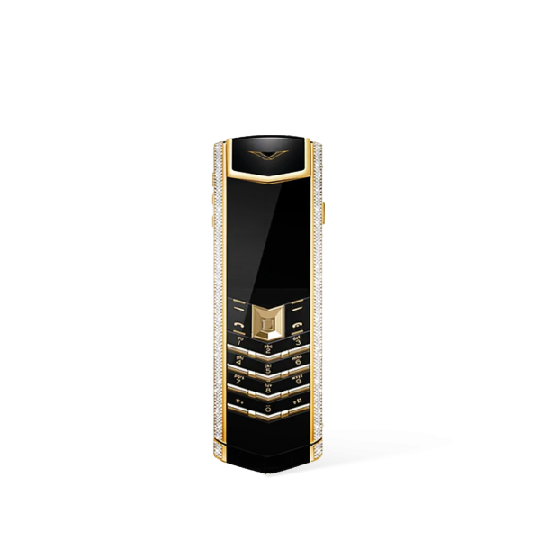 Signature V Diamond Alligator Skin Keypad Phone Black