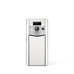 Metavertu 2 Max Screen White Calfskin Web3 AI Phone White (Silver Case)
