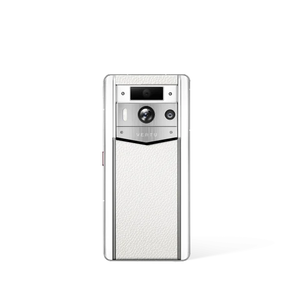 Metavertu 2 Max Screen White Calfskin Web3 AI Phone White (Silver Case)