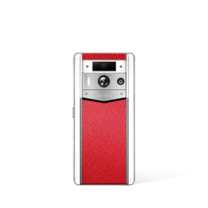 Metavertu 2 Max Screen White Calfskin Web3 AI Phone Berry (Silver Case)