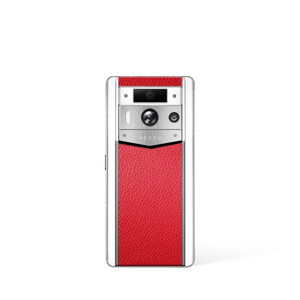 Metavertu 2 Max Screen White Calfskin Web3 AI Phone Berry (Silver Case)