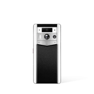 Metavertu 2 Max Screen White Calfskin Web3 AI Phone Black (Silver Case)