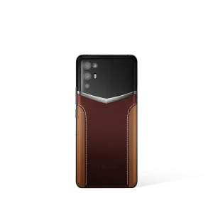 Ivertu Calfskin Stitching Phone Red & Brown