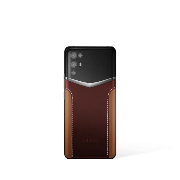 Ivertu Calfskin Stitching Phone Red & Brown
