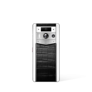 Metavertu 2 Max Screen White Alligator Skin Web3 AI Phone Black (Silver Case)