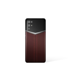 Ivertu Stitched Calfskin 5G Phone - Burgundy Red