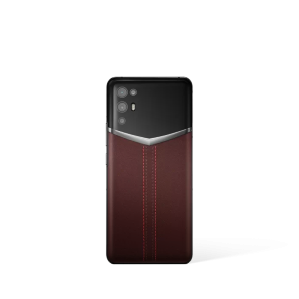 Ivertu Stitched Calfskin 5G Phone - Burgundy Red