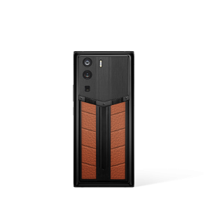 Metavertu 1 Curve Screen Race Track Design Calfskin Web3 Phone Brown