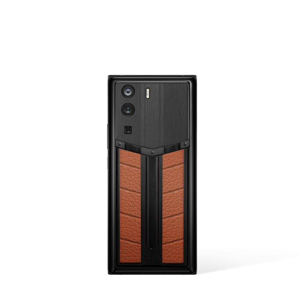 Metavertu 1 Curve Screen Race Track Design Calfskin Web3 Phone Brown