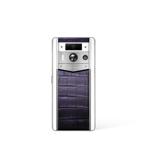 Metavertu 2 Max Screen White Alligator Skin Web3 AI Phone Grape Purple (Silver Case)