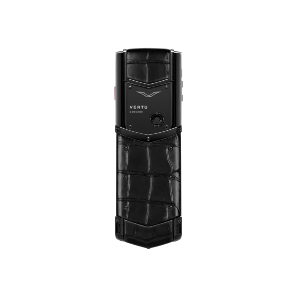 Vertu Signature S+ Black Steel Alligator Skin - Basalt Black - Image 4