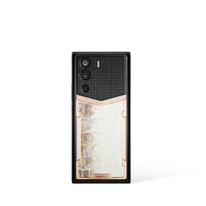 Metavertu 1 Curve Screen Himalaya Alligator Skin 18K Gold & Diamonds 5G Web3 Phone - Black