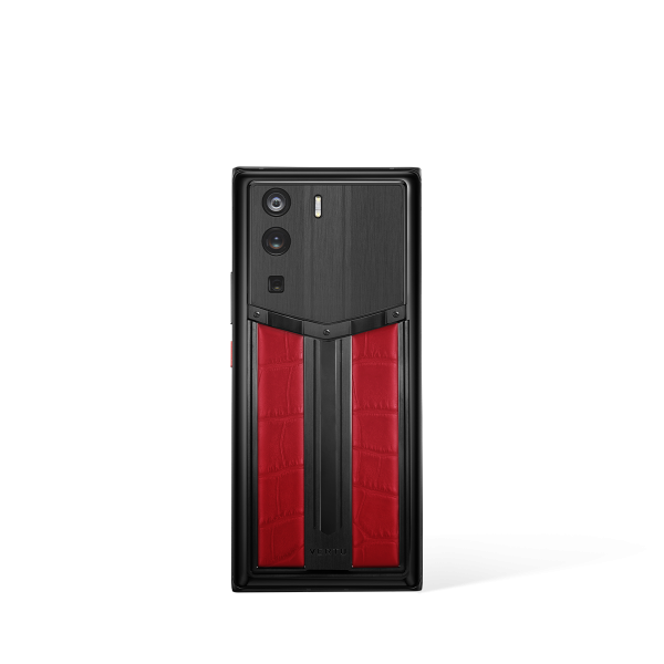 Metavertu 1 Curve Screen Race Track Design Alligator Skin Web3 Phone Flame Red